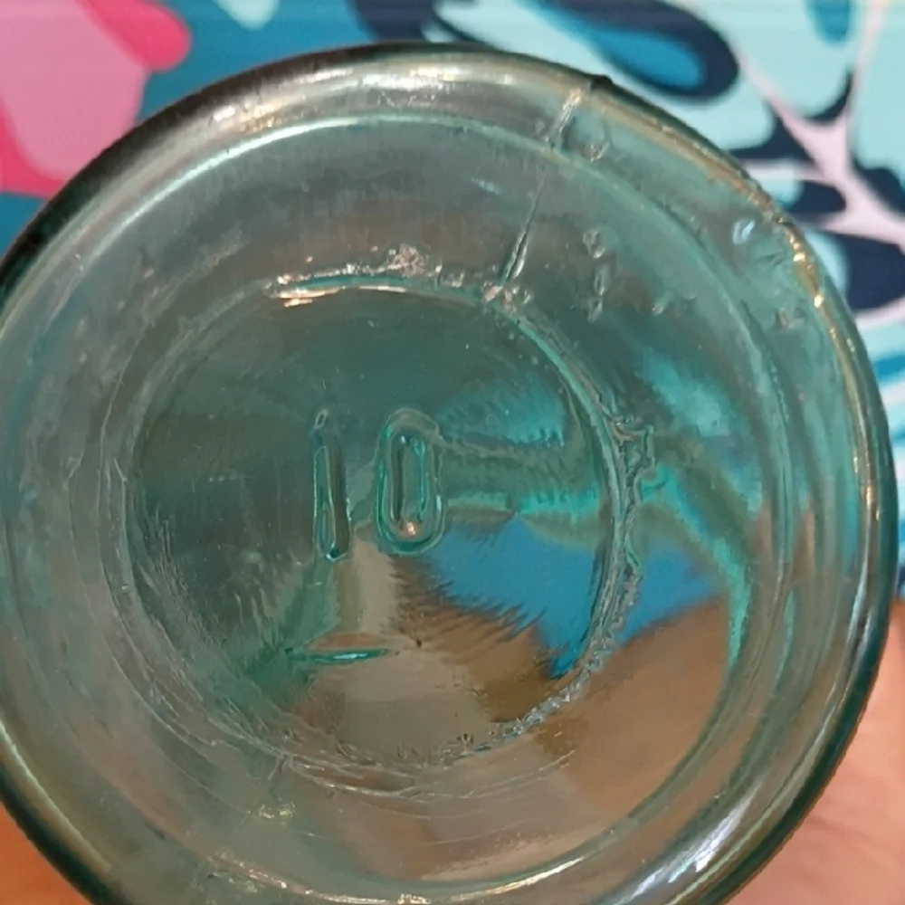 Ball Perfect Mason Jar - Aqua Glass Storage Container Vintage Pint Size #10